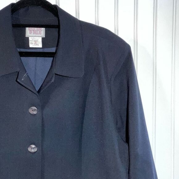 Reflections Of Dallas Blazer Women 18 Navy Button Down Long Sleeve Office Attire - Picture 5 of 11